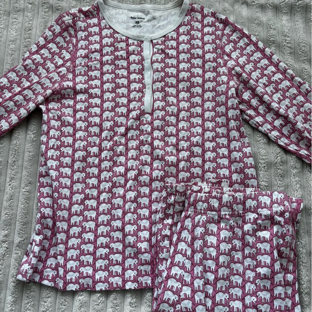 Roller Rabbit Pink Hathi Pajamas